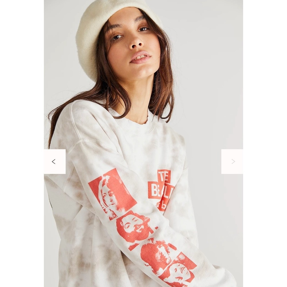 Junk Foods sold at‎ Free People Let It Be Crew Neck Sweatshirt Distressed, XS